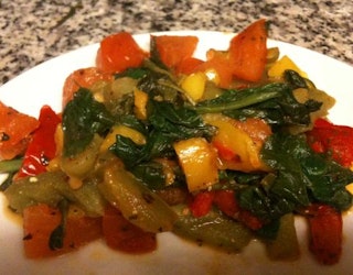 Colorful Cooked Spinach